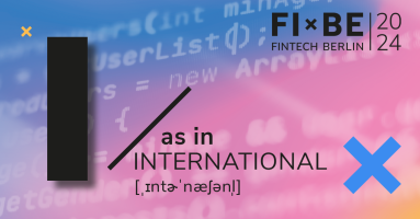Visual with the letter I on the left-hand side and text saying 'as in INTERNATIONAL' as well as the logo of FIBE Berlin 2024.
