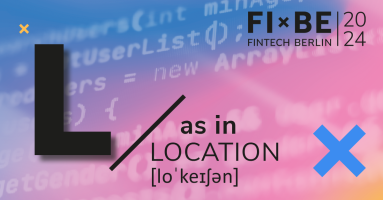 Visual with letter L on the left-hand side,text saying 'as in Location' and the FIBE Berlin 2024 logo on the upper right corner