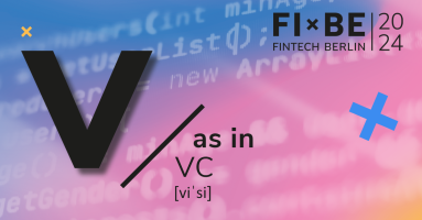 Visual with the letter V on the left and text saying V as in VC